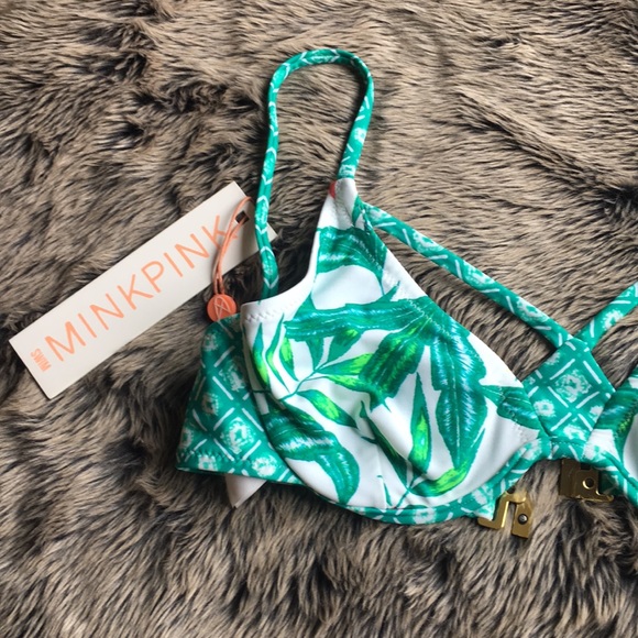 MINKPINK Tropical Jade Floral Cutout Bikini Top - Picture 3 of 5